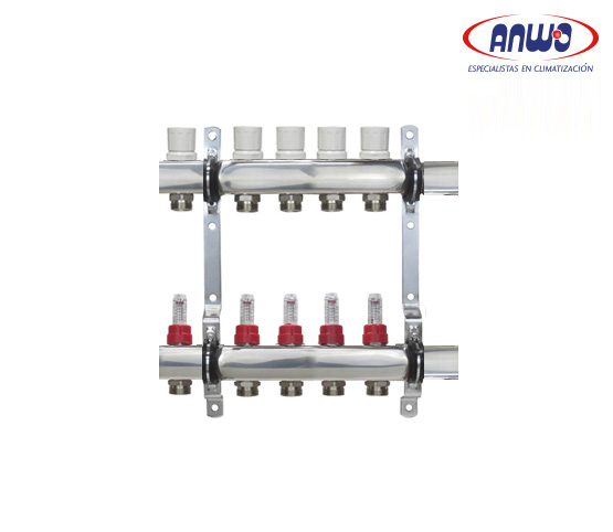 KIT COLECTOR CROMADO CON FLUJOMETRO 1 HI-HI 8 VIAS EUROKONO 20