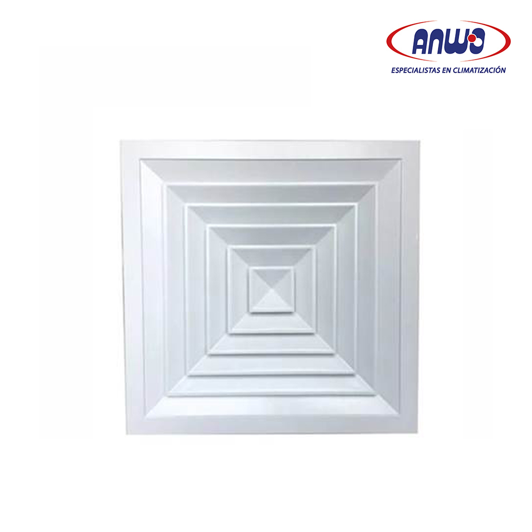DIFUSOR 15x15CM DE ALUMINIO CON DAMPER