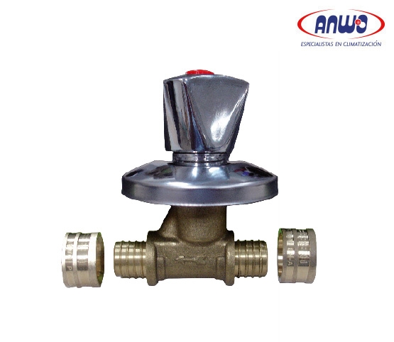 LLAVE PASO PEX 16 ASIENTO C/ TAPA CROMADA