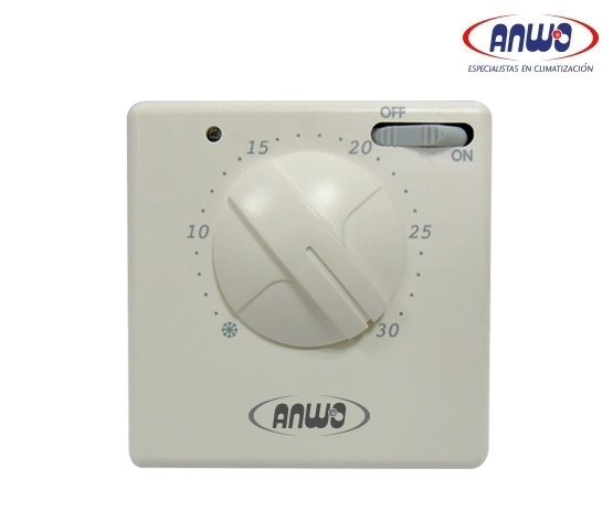 TERMOSTATO AMBIENTAL DE CALEFACCION SIMPLE ANWO ATS-3 CONTACTOS / LUZ PILOTO / I...