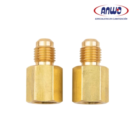 ADAPTADOR MANGUERAS REFRIGERACION 1/4 A 5/16 SAE